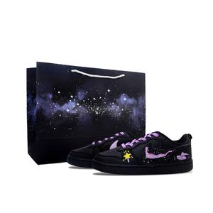 Nike Court Borough 2 Purple Night Galaxy устойчивые к истиранию нескользящие низкие кроссовки для скейтбординга black purple
