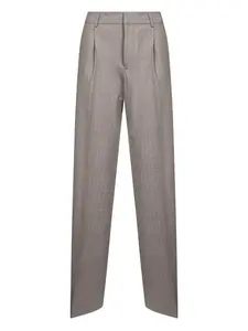 Плиссированные брюки в полоску Pt Torino, серый