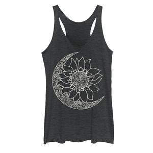 Юниорская майка Moon & Sun Inside Sunflower Racerback, цвет Black Heather