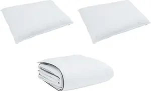 Зимнее одеяло с подушкой, 3 шт., белое пуховое перо vidaXL