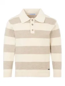 Полосатый свитер с воротником-поло Mayoral, нейтральный
