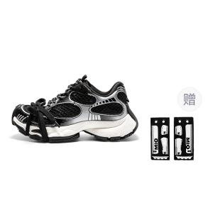 MIO Низкие массивные кроссовки женские черно-серебристые с индивидуальной биркой, цвет Black/Silver Color[Comes with Custom Label]