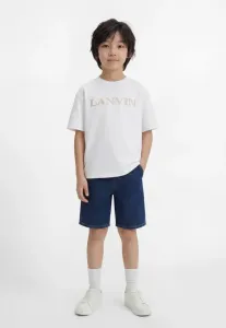 Футболка с короткими рукавами, унисекс, с принтом. Lanvin, White