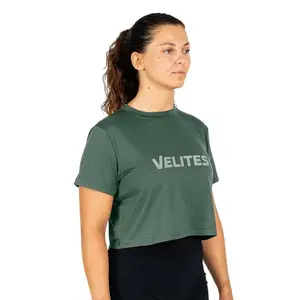 Футболка с коротким рукавом спортивная Velites Crop Holo, зеленый