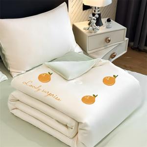 Avivi Одеяло летнее 150х200 см, сатин, цвет Sugar Orange - Milk White Green