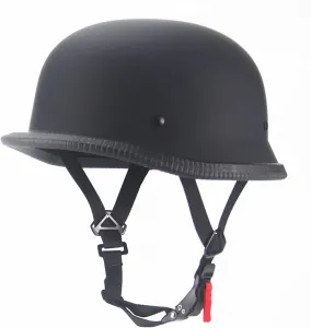 Мотоциклетный шлем в немецком стиле, полушлем, шлем для мотоциклистов и женщин, шлем-«реактивный» для мотоцикла, ретро-шапка, шлем для велосипеда, скутера, скейтборда, одобрен DOT/ECE, матовый черный, размер XL BaoFuStore, matte black