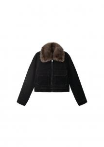 Куртка межсезонная MANGO Lola, черный