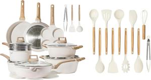 Набор посуды для приготовления CAROTE из алюминия, 31 предмет, белый