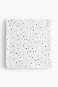 Детское одеяло H&M Home Muslin Hearts, 90X90 см, белый/серый