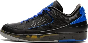 Кроссовки Off-White x Air Jordan 2 Retro Low "Black Varsity Royal" Nike, черный/синий