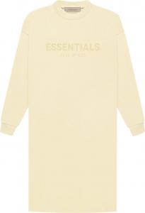 Платье Fear of God Essentials Long-Sleeve Tee Dress 'Canary', кремовый