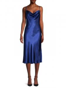 Однотонное атласное платье-комбинация по косой Bebe Royal