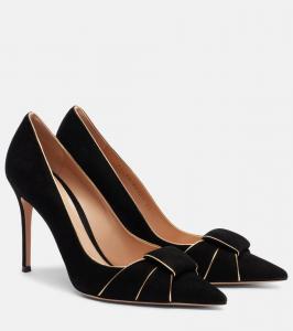 Замшевые лодочки Gianvito Rossi, Black+Mekong