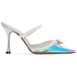 Женские туфли с острым носком и жемчугом, серебристого цвета Mach & Mach, серебряный