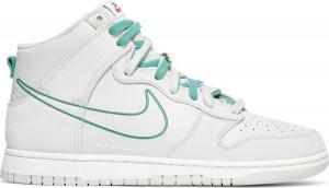 Кроссовки Nike Dunk High SE GS 'First Use Pack - Green Noise', белый