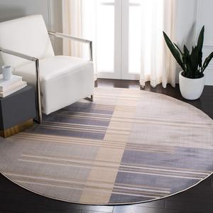 Ковер SAFAVIEH, 161 x 161 см, коллекции Orwell круглый серый/угольный ORW304F в стиле мид-сенчури модерн с абстрактным рисунком, без ворса, для гостиной или спальни