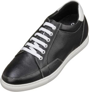 Мужские невидимые туфли-кроссовки CALTO на шнуровке, увеличивающие рост - темно-синие кожаные, повседневные - на 5 см выше - K0082 - размер 8 D(M) US No Brand, черный