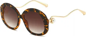 Круглые панк-солнцезащитные очки для женщин 2024 года, роскошные ретро-панк солнцезащитные очки для мужчин, винтажные очки Melrose, Leopard