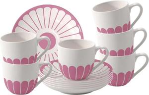 Набор чашек кофейных Villeroy & Boch Fleur Couleur, 12 предметов, 70 мл, розовый