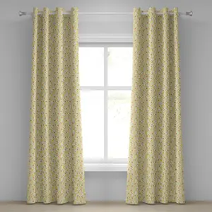 Шторы на люверсах ABAKUHAUS Luau, тропические птицы и деревья, растения, листья, цветы, тема вечеринки, декоративные двухпанельные шторы, 280 см x 245 см, цвет: темно-оранжевый, яблочно-зеленый