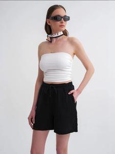 MixRay Широкие шорты в черном цвете