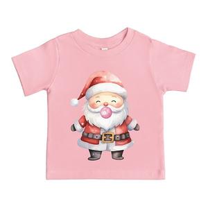 Футболка с принтом Watercolor Santa Bubblegum для малышей The Juniper Shop, Pink
