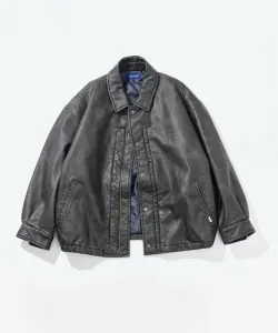 Блузон из искусственной кожи с застежкой-молнией, цвет 25AW