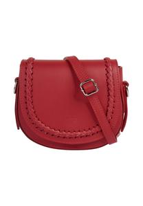 Сумка через плечо, натуральная кожа, производство Италия Cluty, красный