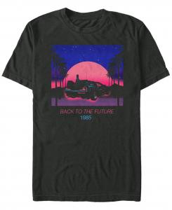 Мужская неоновая футболка delorean 1985 sunset poster с коротким рукавом back to the future franchise Fifth Sun, черный