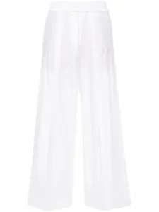 Брюки широкого кроя с эластичным поясом Brunello Cucinelli, белый