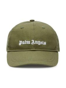 Palm Angels Kids бейсболка с вышитым логотипом, зеленый
