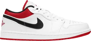 Кроссовки Air Jordan 1 Low White University Red, белый