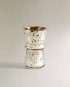Подсвечник Zara Home Metallic Glass Christmas Tealight, серебристый