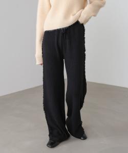 Вязаные брюки с бахромой по бокам