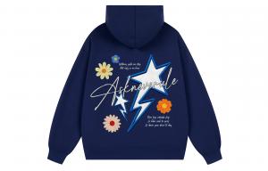 Толстовка Unisex Hooded Moderate Others NEVER RULE, темно-синий