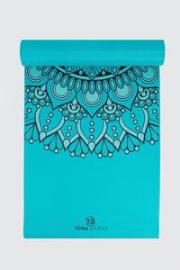 Бирюзовый коврик для йоги с дизайном мандалы 6 мм Yoga Studio, мультиколор