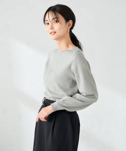 Красивый вязаный свитер с вырезом-лодочкой и пышными рукавами Avv, цвет Gray