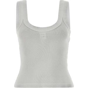 Логотип с тиснением тонкий ребристый топ Alexander Wang, белый