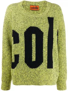 Трикотажный джемпер в рубчик с логотипом colville, желтый