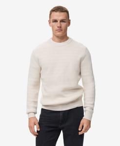 Мужской структурированный вязаный свитер MANGO, Off White