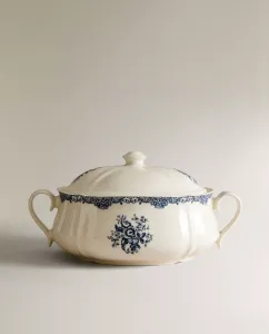Супница Zara Home Floral Earthenware Serving, синий