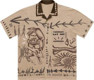 Рубашка Cactus Jack by Travis Scott Painter's Button Up Shirt 'Off White', кремовый