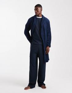 Пушистый халат Brave Soul темно-синего цвета