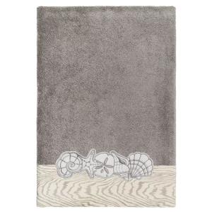 Linum Домашний текстиль, турецкий хлопок, набор из 4 украшенных полотенец из ракушек, серый