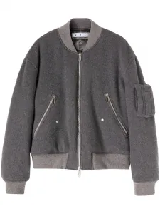 Бомбер с вышивкой OFF-WHITE, серый