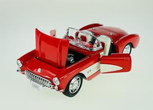 Новая металлическая модель автомобиля Welly Chevrolet Corvette Red 1:24 1957 года выпуска