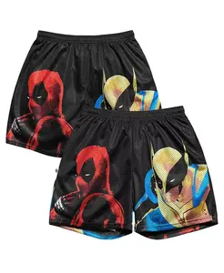 Мужские черные шорты Deadpool Wolverine Color Pop Retro Chalk Line