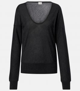 Рельефный свитер из шерсти и шелка Tod's, черный