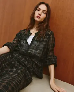 Женская блузка из хлопка с длинным рукавом Southern Cotton, коричневый