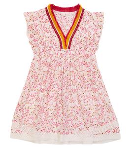 Мини-платье с цветочным принтом Саша Poupette St Barth Kids, Pink Cerise